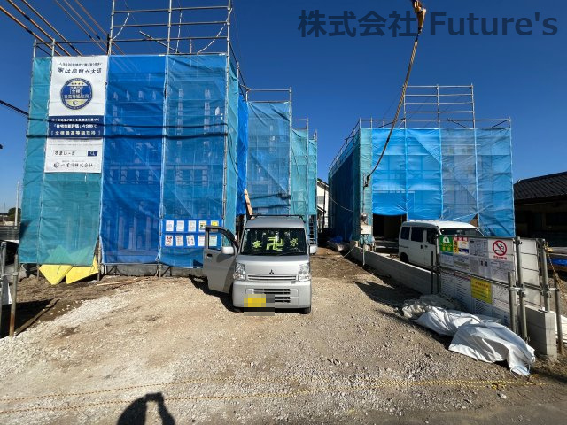 吉川市上内川　新築戸建　全2棟　2号棟の外観|現地の写真になります。