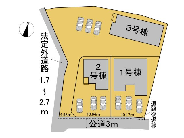 リーブルガーデン　各務原市川島松倉町第２　全３区画分譲の区画図|■区画図
■YAMADA電機の　ヤマダ不動産　株式会社リライフ　
いつでもお問合わせ下さい。