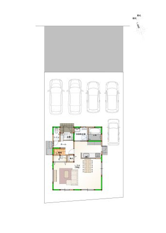 阿南市羽ノ浦町中庄池ノ上建売27の駐車場