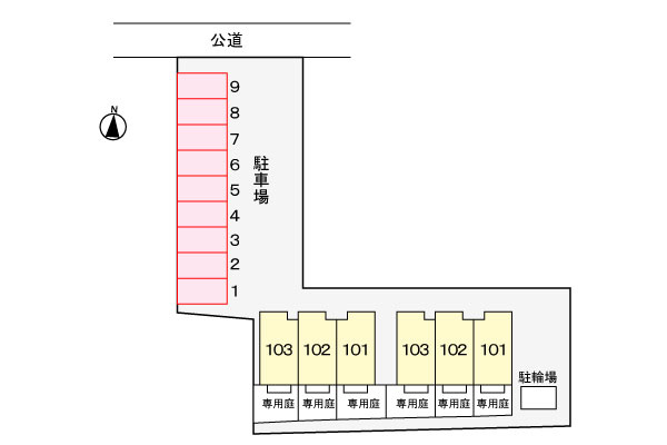 ファミールしおたBの区画図