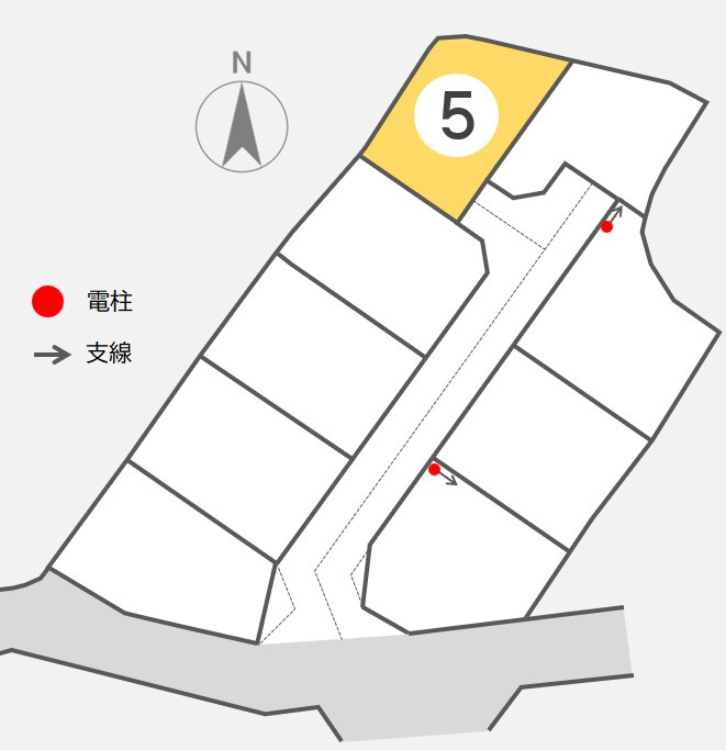 東邦ピュアコート裾花Ⅱ　5号地の区画図