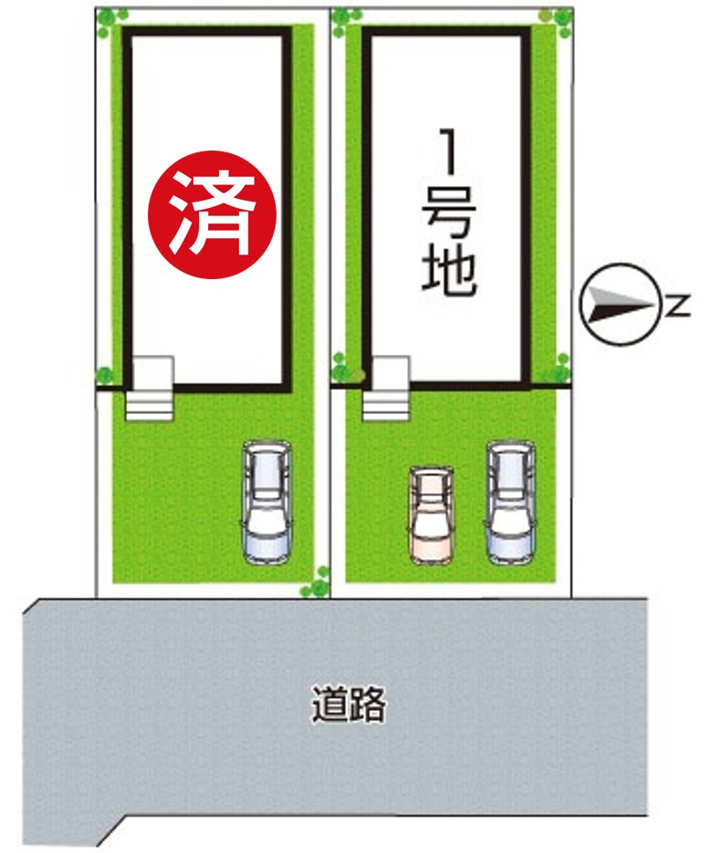 城陽市寺田宮ノ谷　第2期　新築一戸建ての区画図|全2区画