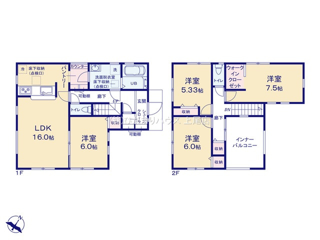 蓮田市黒浜　新築戸建　リーブルガーデン01の間取り