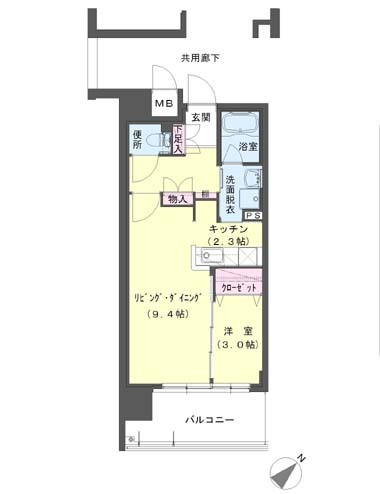クラシオン小頭町公園前の間取り