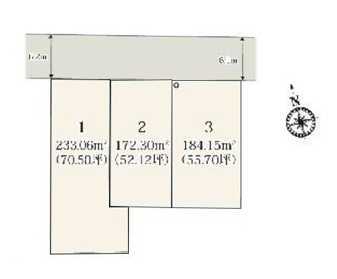 【ワイウッドコート】宇都宮市兵庫塚 第1期の区画図|◎全3棟◎