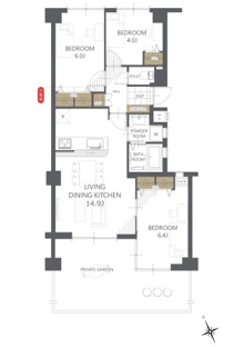 【間取り】ダイアパレスかちどき橋 
