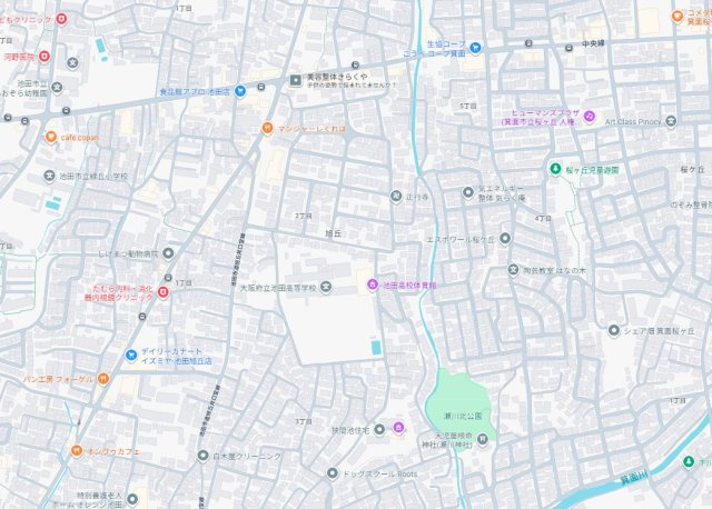 池田市旭丘　新築一戸建ての地図
