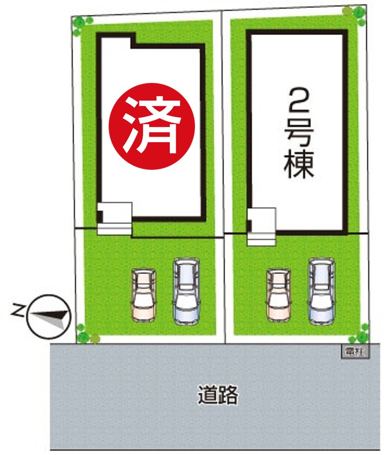 池田市旭丘　新築一戸建ての区画図|全２区画