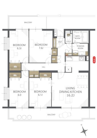 【間取り】ダイアパレス自治医大３番館 