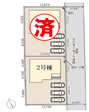 野木潤島　第2　2号棟の区画図