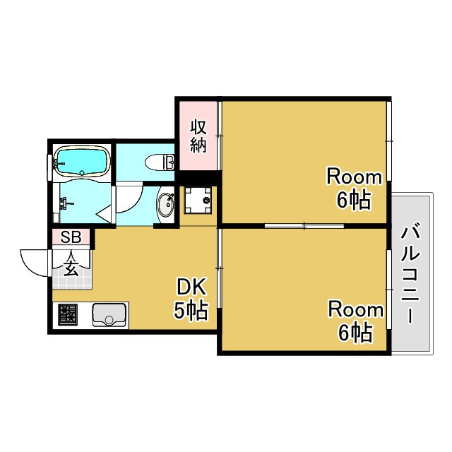 神戸市長田区高取山町１丁目の賃貸マンションの間取り