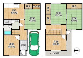【間取り】 | 横小路町4丁目　中古戸建