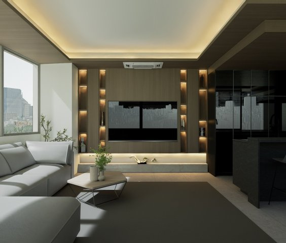 マジェスタワー六本木の完成予想図|リビングリフォーム完成予想パース