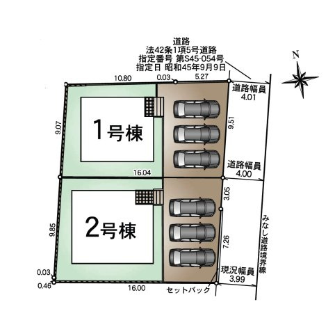 福岡市早良区野芥1丁目第23-2棟（1号棟）の区画図|配置図（1号棟）