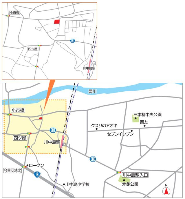 東邦ピュアコート四ツ屋Ⅵ(6)　2号地の地図