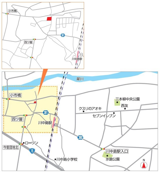 東邦ピュアコート四ツ屋Ⅵ(6)　1号地の地図