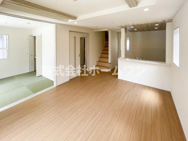 羽村市羽中２丁目の新築一戸建の居間・リビング|おしゃれなリビングです