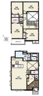 北本市中丸　12期　新築一戸建て　グレース　01の間取り|北本市中丸　12期　新築一戸建て　グレース　01、4LDK、土地面積158.45m2、建物面積105.54m2