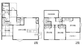 廿日市市大野1丁目　№36218の間取り|４ＬＤＫ
駐車並列２台可