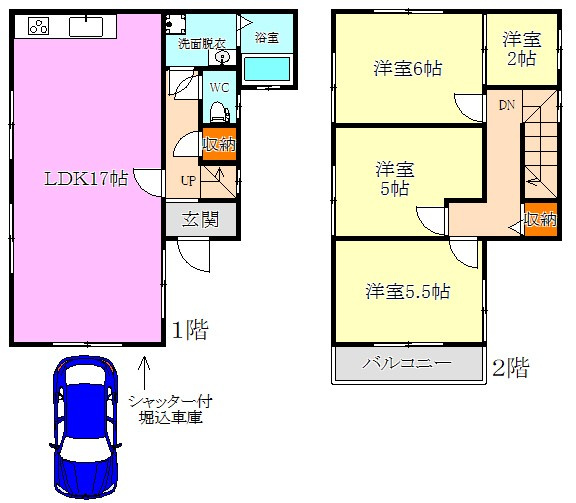 千代が丘２丁目貸家の間取り