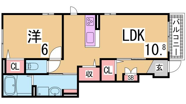 神戸市須磨区妙法寺字津江田のアパートの間取り