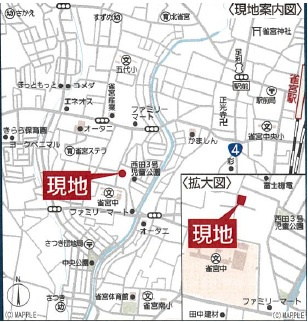 【Cradle Garden】宇都宮市雀の宮 第10 全2邸の地図|〇カーナビ→「宇都宮市雀宮7-1017付近」と入力ください