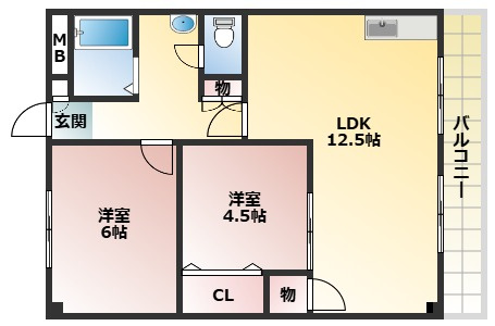 シャトレ北川の間取り