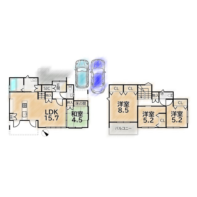 静市市原町 未入居戸建(7号地)の間取り