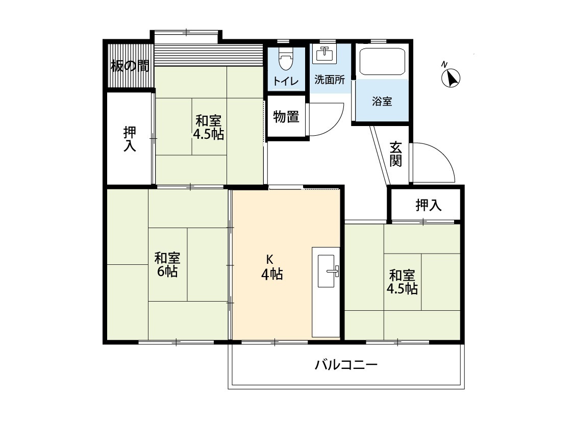 御園団地　6号棟の間取り|間取図