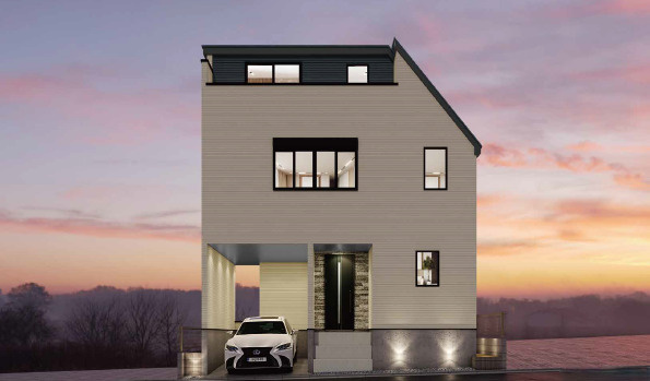 板橋区桜川2丁目　城北中央公園3分　緑豊かな街並み　限定1棟の外観パース