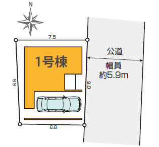 板橋区桜川2丁目　城北中央公園3分　緑豊かな街並み　限定1棟の区画図