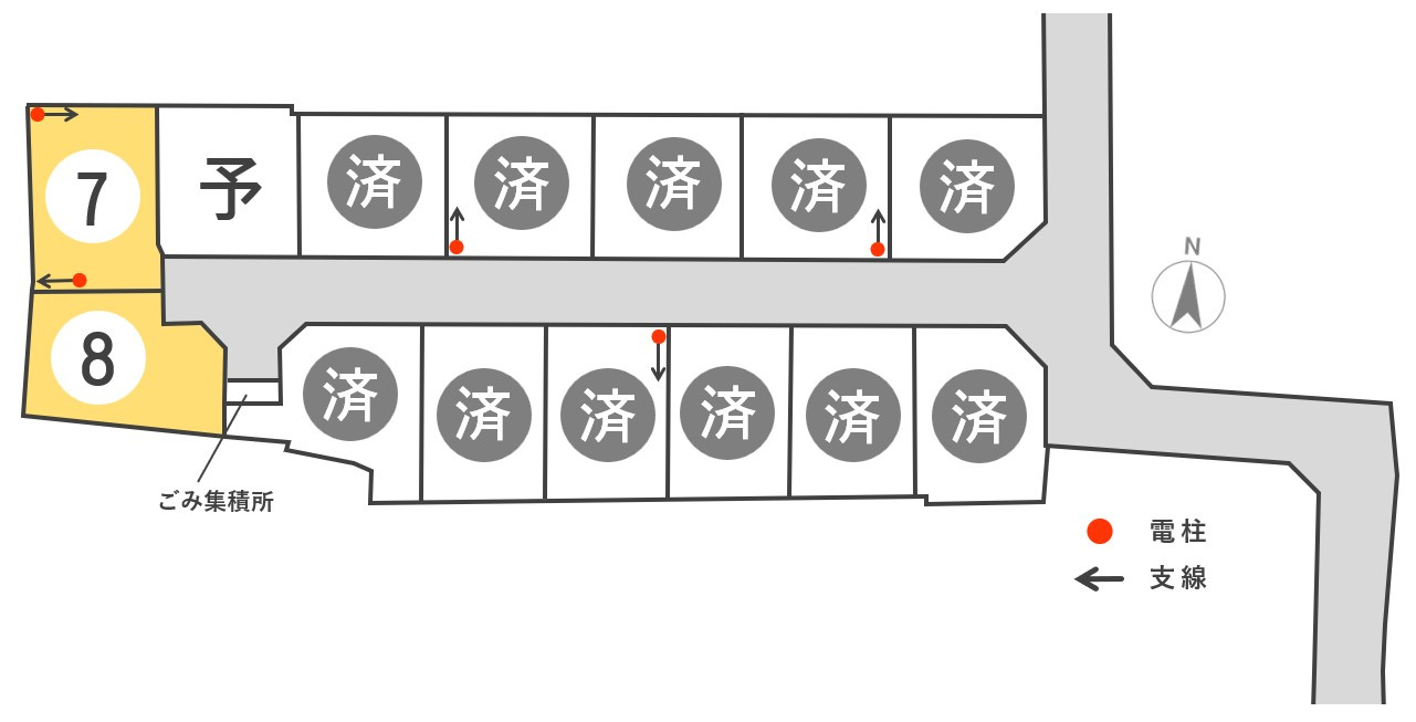 東邦ピュアタウン吉田3丁目　8号地の土地図