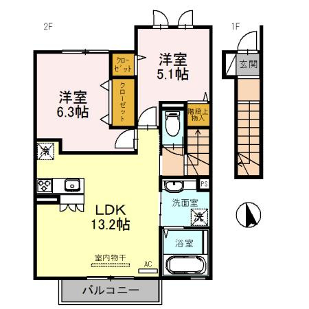 リッシュ・アヴニールB棟の間取り