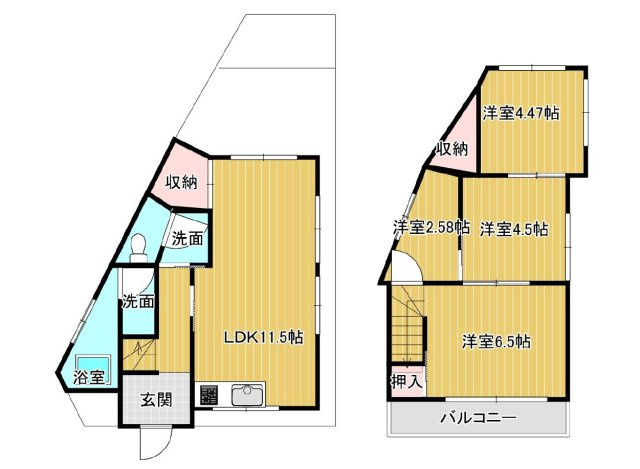生駒市俵口町戸建の間取り