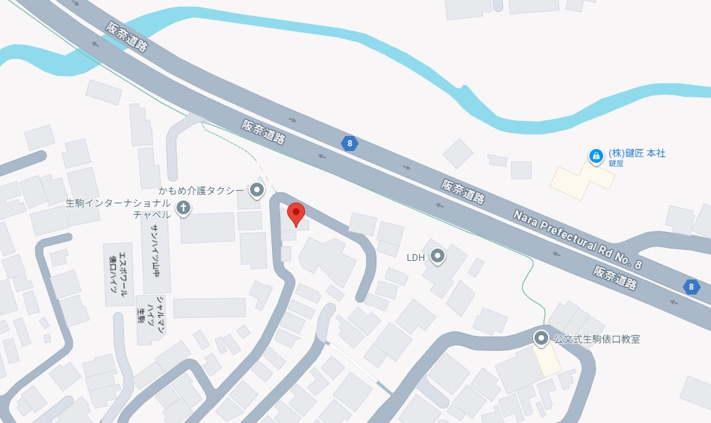 生駒市俵口町戸建の地図