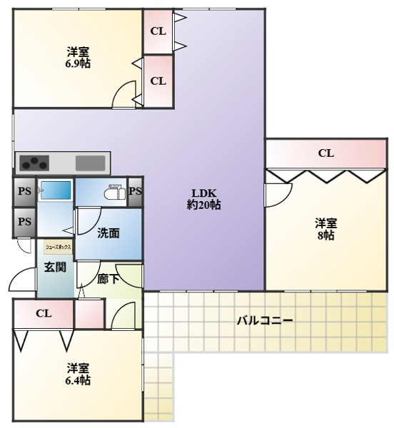 【間取り】 | 下月隈団地1号棟☆仲介手数料無料☆