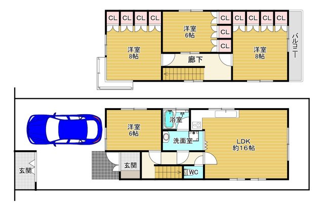 堺市堺区北田出井町２丁　中古戸建の間取り