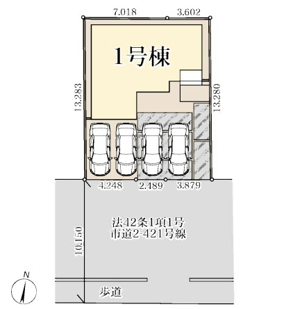 吉川市　　新栄2丁目　新築戸建　全1棟の区画図|区画図です