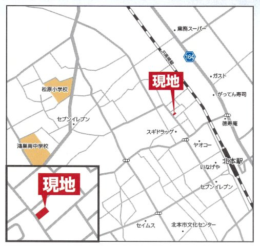 仲介手数料無料　新築戸建　鴻巣市小松４丁目１　全２棟の地図