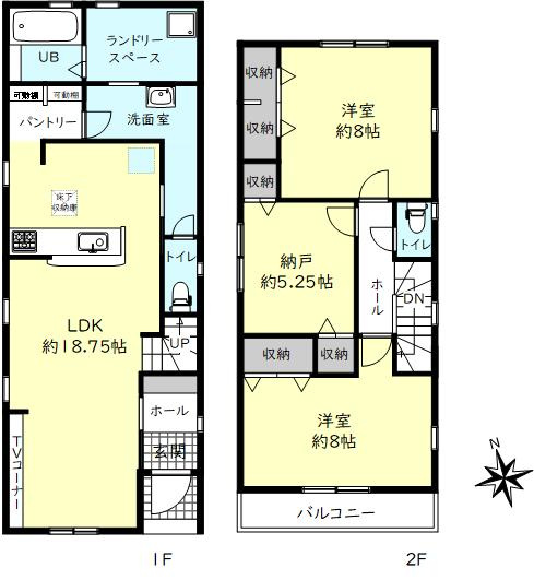 明石市大道町1丁目新築戸建の間取り