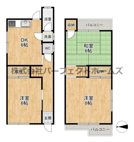 宮之阪3丁目戸建　賃貸の間取り