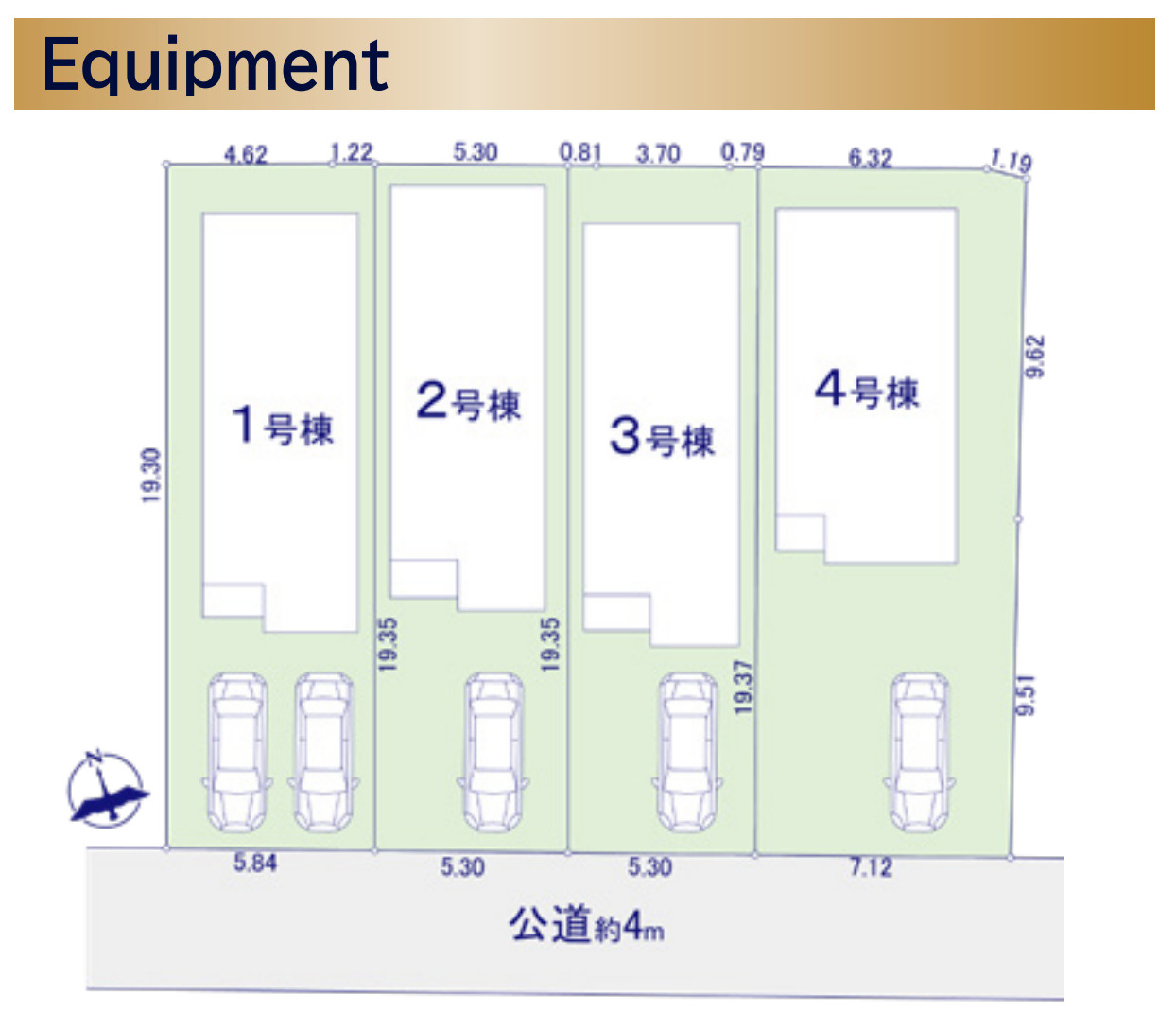 横浜市港北区下田町3丁目 新築戸建て【仲介手数料無料】の区画図