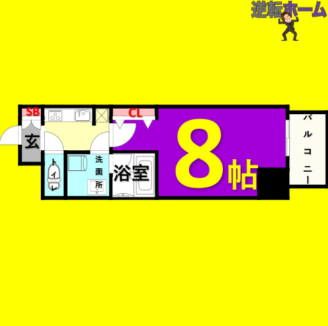 ブランシエスタ金山　名古屋市賃貸　仲介手数料無料の間取り