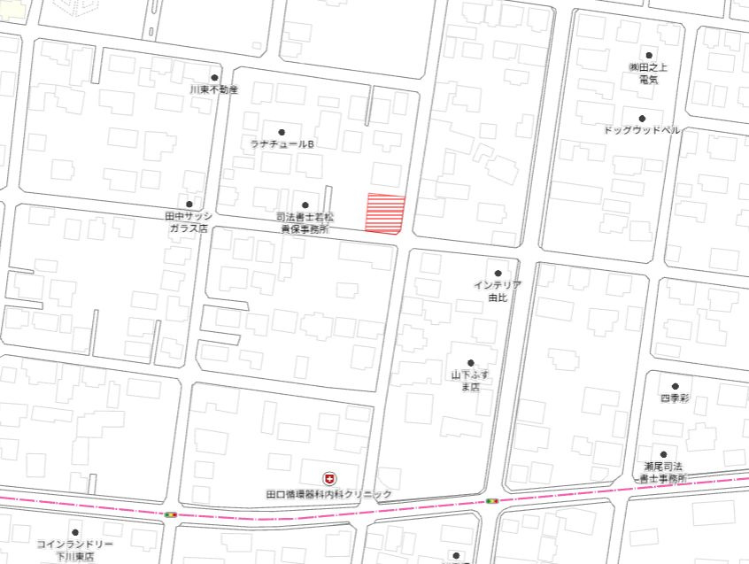 都城市下川東４丁目の売地の土地図