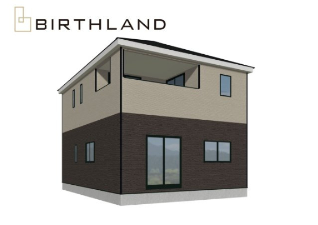 新築戸建・新築建売　柴田町船岡土手内三丁目【耐震+制震】船岡小・船岡中の外観パース|＜2号棟＞外観予想図