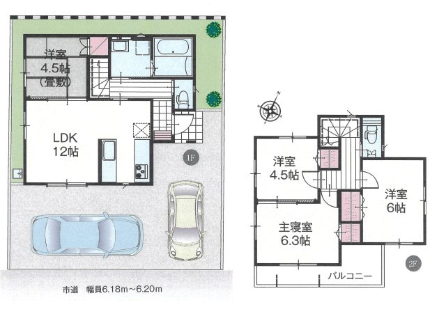 仲介手数料無料　北本市中丸２丁目　新築戸建　全１棟の間取り|限定１棟