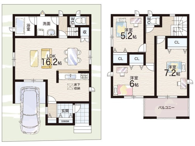 近江八幡市堀上町　第7期　新築一戸建ての間取り