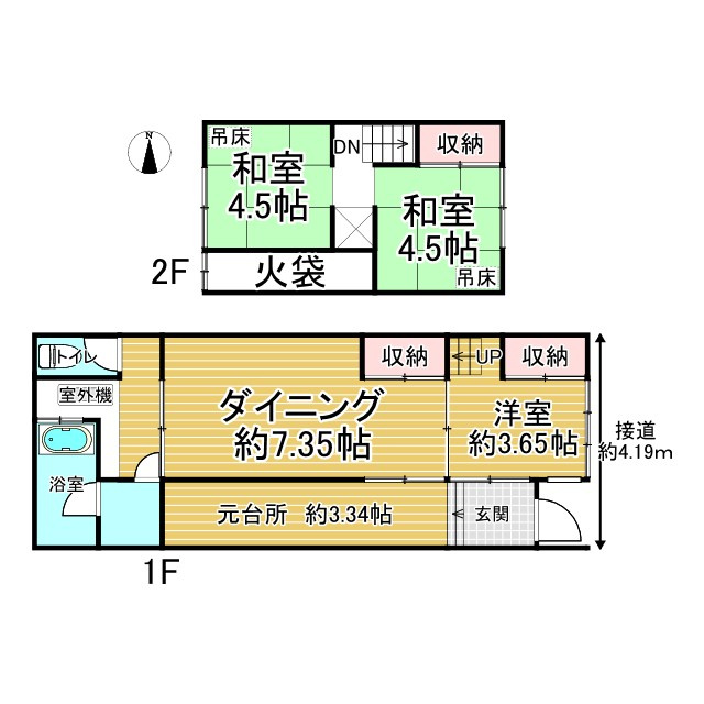 岡崎西福ノ川町　京町家の間取り