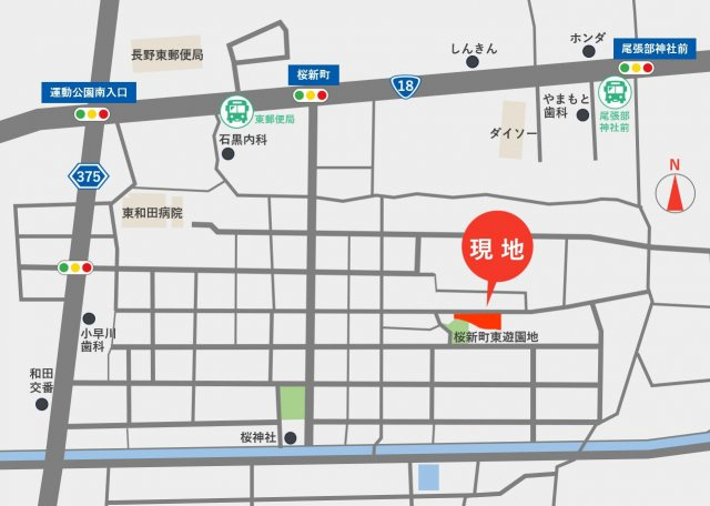 東邦ピュアコート北尾張部Ⅲ　1号地の地図