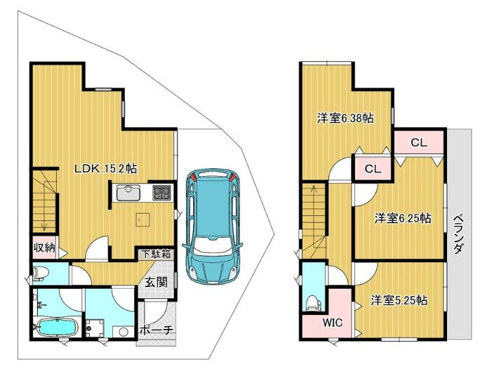 堺市堺区賑町２丁　中古戸建の間取り